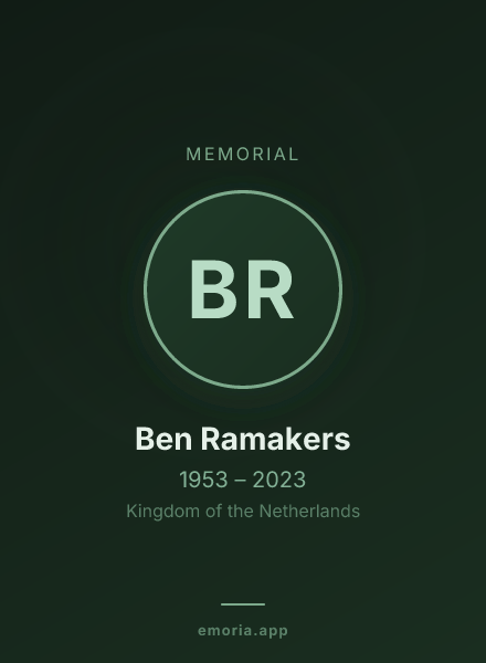 Memorial portrait of Ben Ramakers