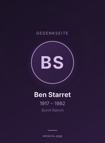 Gedenkportrait von Ben Starret