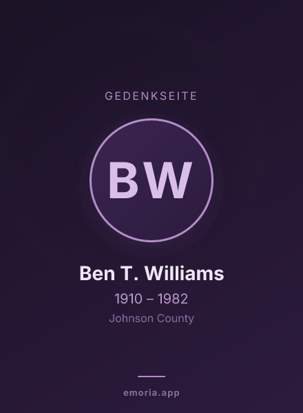 Gedenkportrait von Ben T. Williams