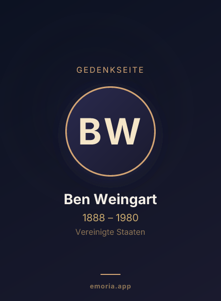 Gedenkportrait von Ben Weingart