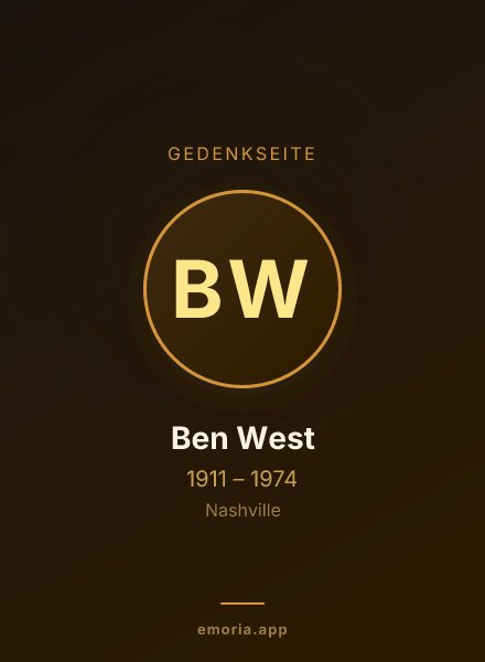 Gedenkportrait von Ben West