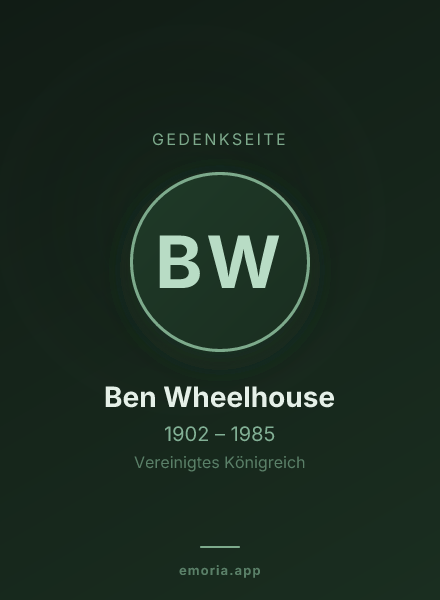 Gedenkportrait von Ben Wheelhouse