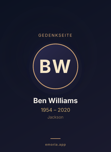 Gedenkportrait von Ben Williams