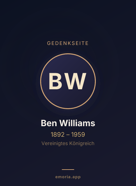 Gedenkportrait von Ben Williams
