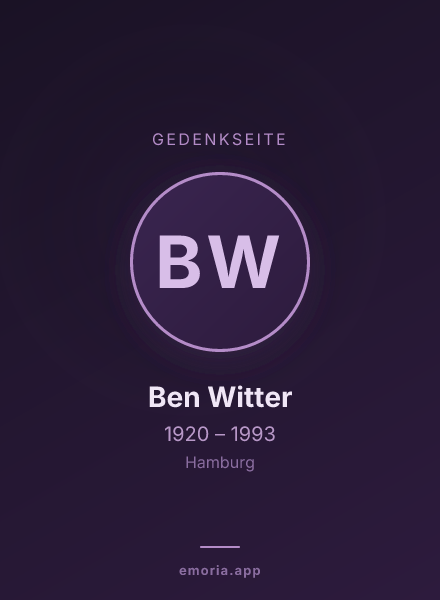 Gedenkportrait von Ben Witter