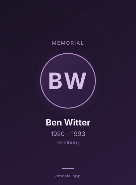 Memorial portrait of Ben Witter