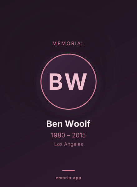Memorial portrait of Ben Woolf