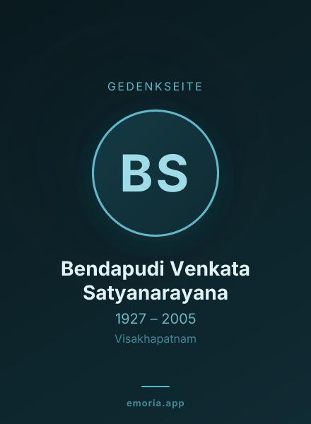 Gedenkportrait von Bendapudi Venkata Satyanarayana