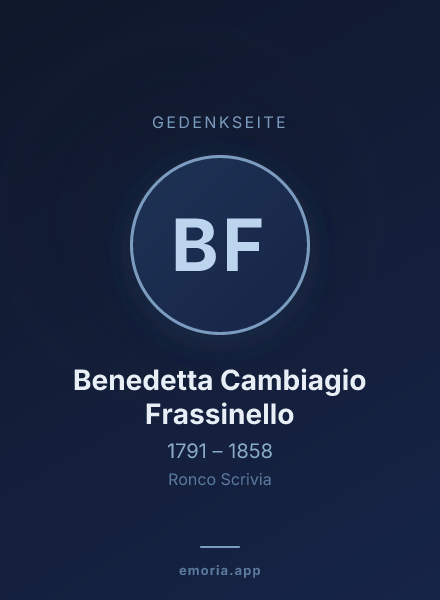 Gedenkportrait von Benedetta Cambiagio Frassinello