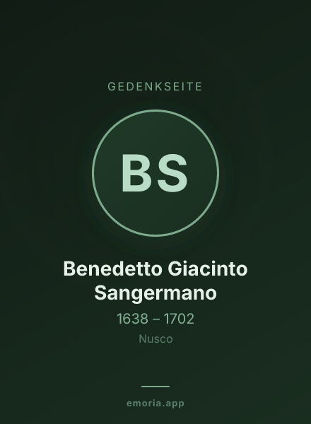 Gedenkportrait von Benedetto Giacinto Sangermano