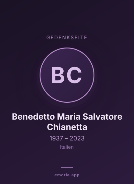 Gedenkportrait von Benedetto Maria Salvatore Chianetta