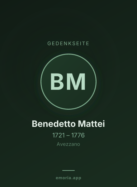 Gedenkportrait von Benedetto Mattei