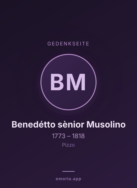 Gedenkportrait von Benedétto sènior Musolino