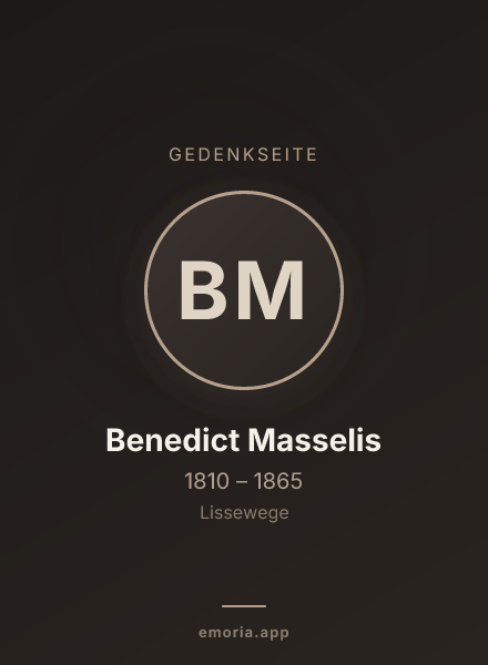 Gedenkportrait von Benedict Masselis