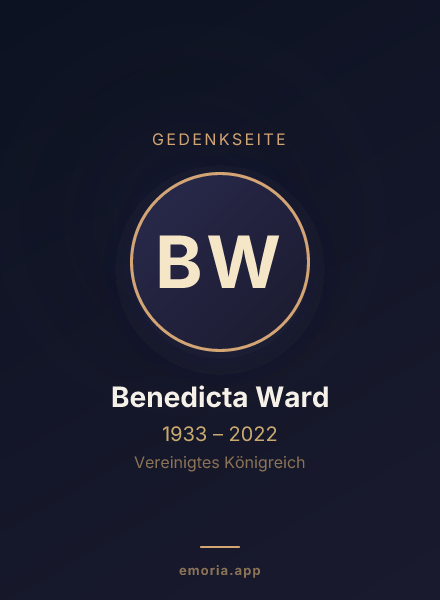 Gedenkportrait von Benedicta Ward
