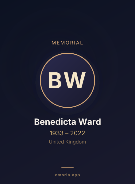 Memorial portrait of Benedicta Ward