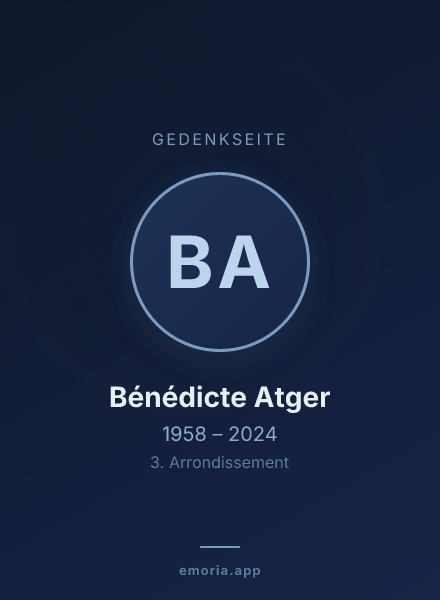 Gedenkportrait von Bénédicte Atger