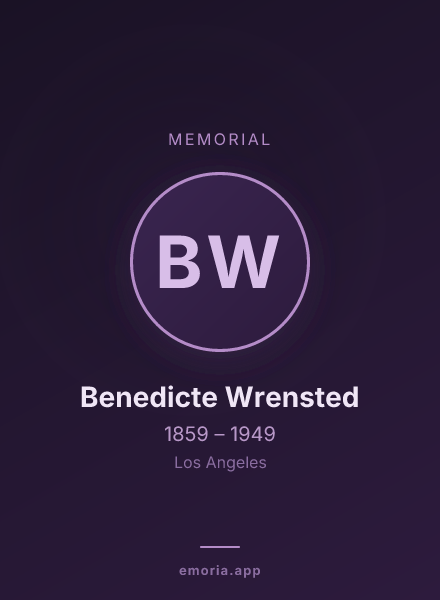 Memorial portrait of Benedicte Wrensted