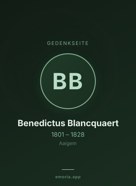 Gedenkportrait von Benedictus Blancquaert