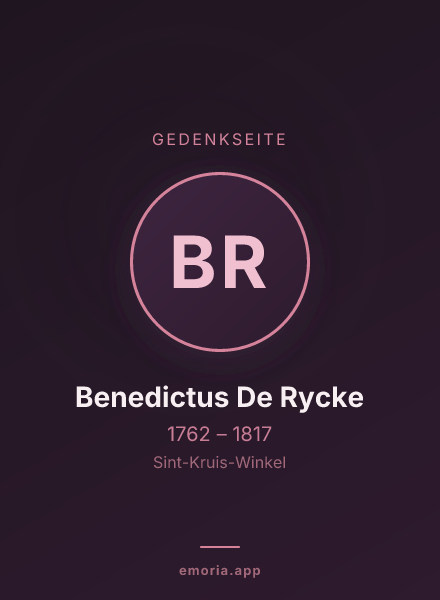 Gedenkportrait von Benedictus De Rycke