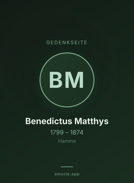 Gedenkportrait von Benedictus Matthys
