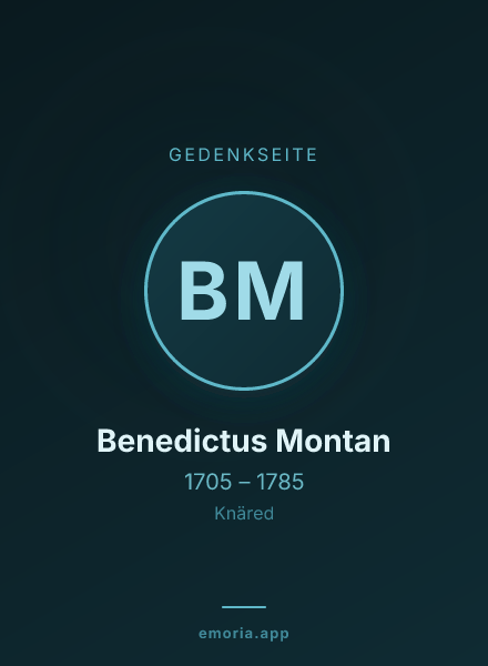 Gedenkportrait von Benedictus Montan