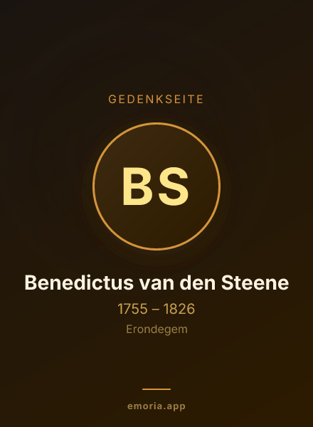 Gedenkportrait von Benedictus van den Steene