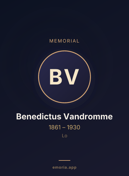 Memorial portrait of Benedictus Vandromme