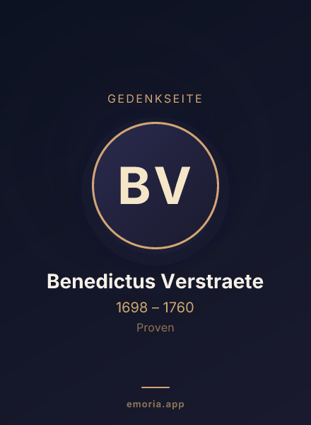 Gedenkportrait von Benedictus Verstraete