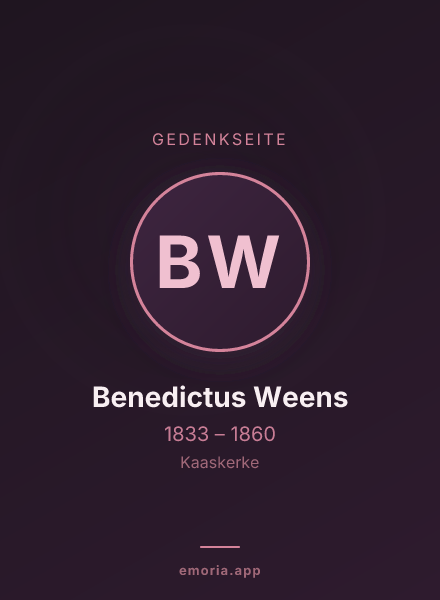 Gedenkportrait von Benedictus Weens