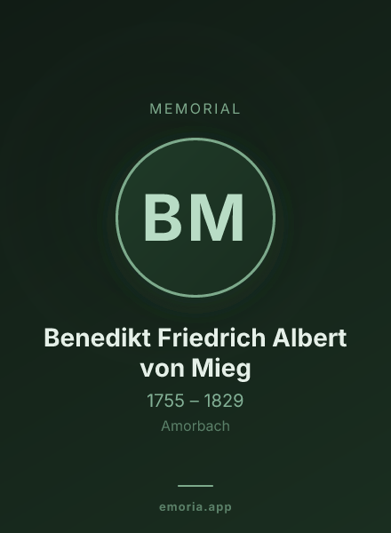 Memorial portrait of Benedikt Friedrich Albert von Mieg
