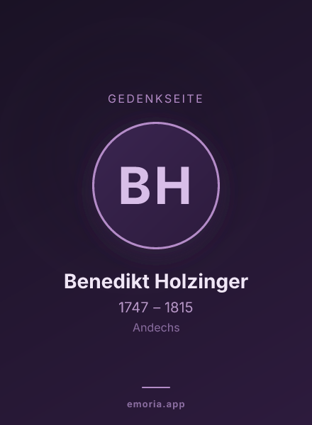 Gedenkportrait von Benedikt Holzinger