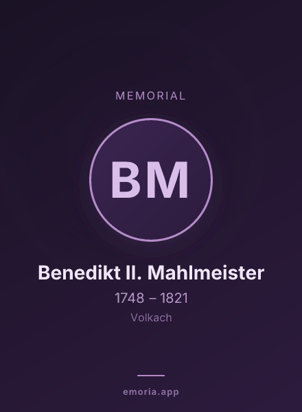 Memorial portrait of Benedikt II. Mahlmeister