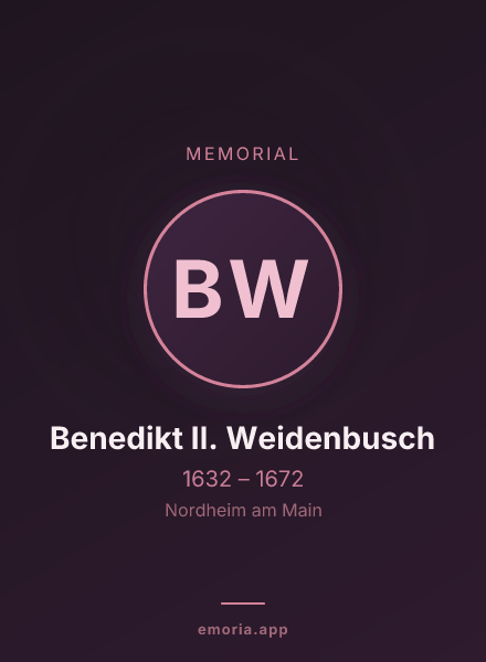 Memorial portrait of Benedikt II. Weidenbusch