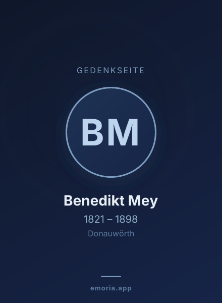Gedenkportrait von Benedikt Mey