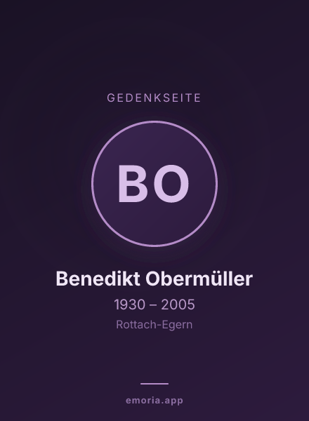 Gedenkportrait von Benedikt Obermüller