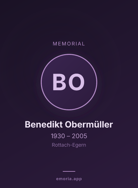 Memorial portrait of Benedikt Obermüller