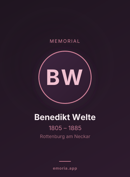 Memorial portrait of Benedikt Welte