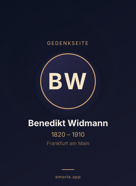 Gedenkportrait von Benedikt Widmann