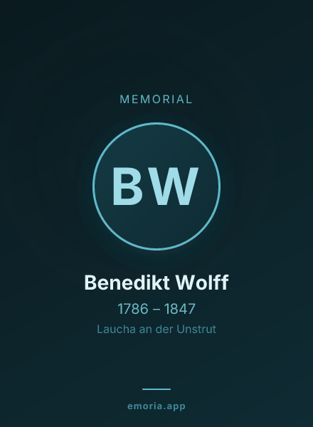 Memorial portrait of Benedikt Wolff