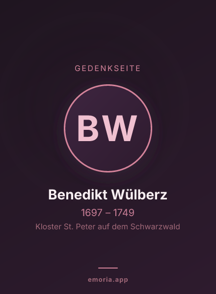 Gedenkportrait von Benedikt Wülberz