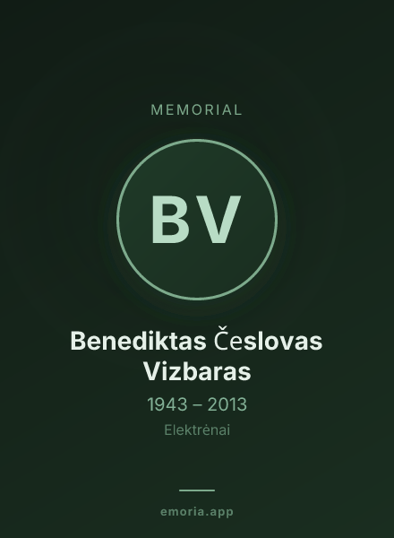 Memorial portrait of Benediktas Česlovas Vizbaras