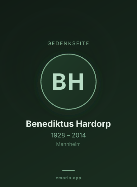 Gedenkportrait von Benediktus Hardorp