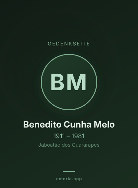Gedenkportrait von Benedito Cunha Melo