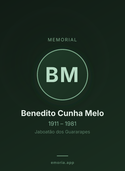Memorial portrait of Benedito Cunha Melo