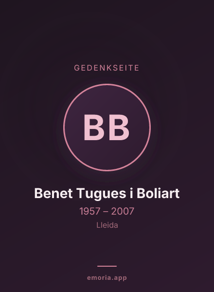 Gedenkportrait von Benet Tugues i Boliart