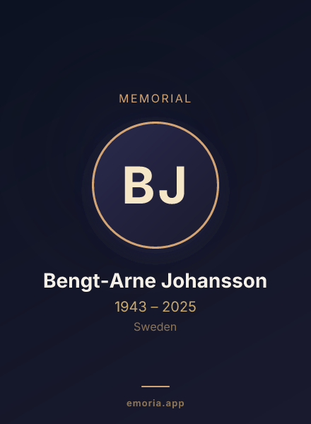 Memorial portrait of Bengt-Arne Johansson