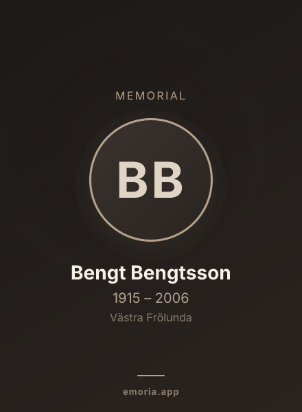 Memorial portrait of Bengt Bengtsson