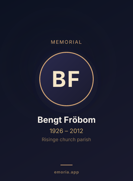 Memorial portrait of Bengt Fröbom