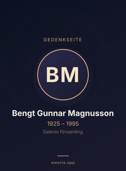 Gedenkportrait von Bengt Gunnar Magnusson